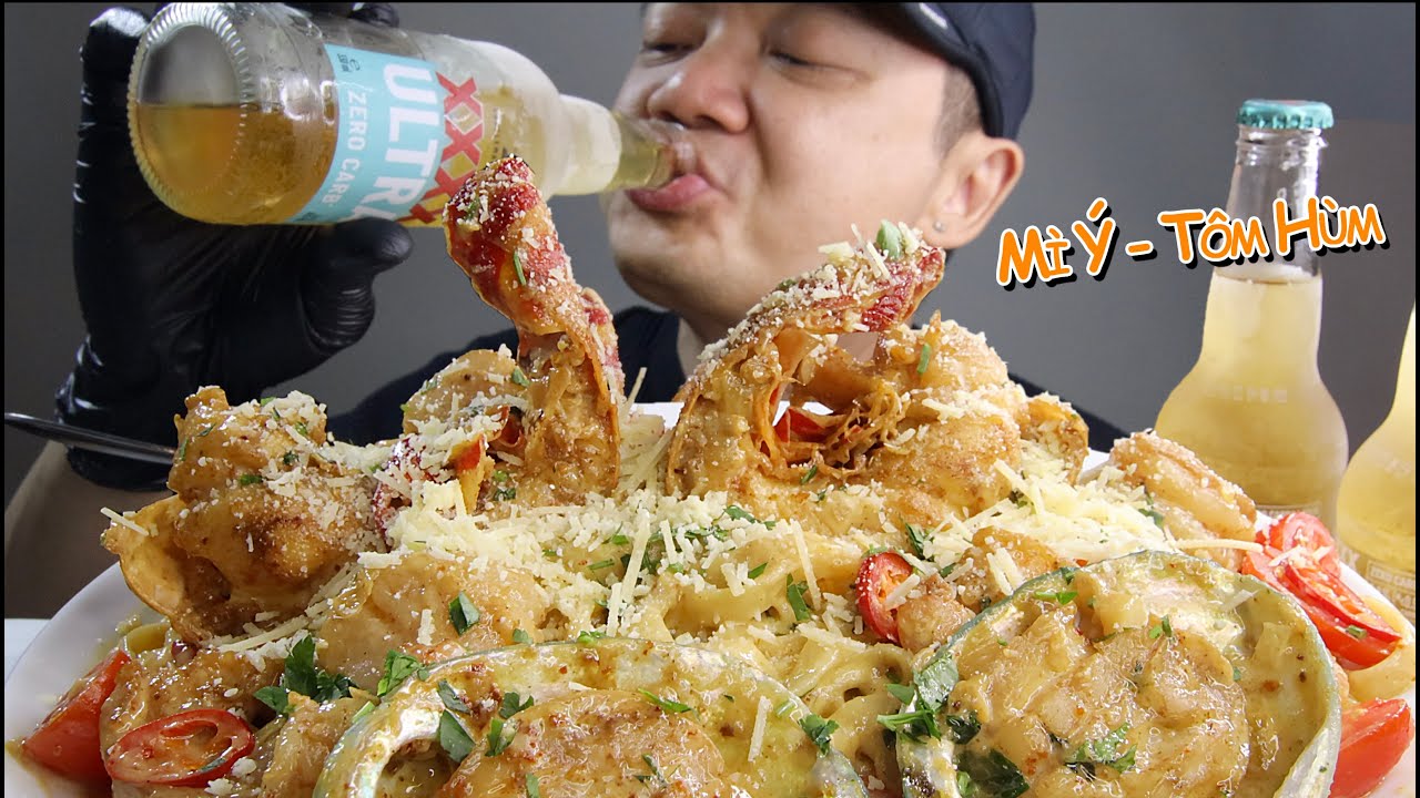 Creamy Lobster Alfredo Pasta Mukbang | Eat and Drink | Yen An Uong