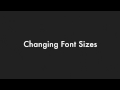Fonts: Changing Font Sizes - YouTube