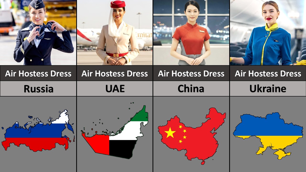 World Hostesses Air Hostess Dress In Every Country of The World - YouTube