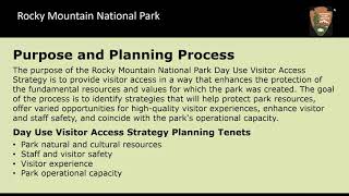 RMNP Day Use Visitor Access Public Webinar #2 from 5/25/2021