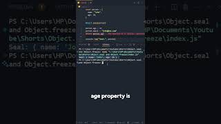🔒 JavaScript Object.seal() vs Object.freeze() in 1 Minute! #coding #shorts