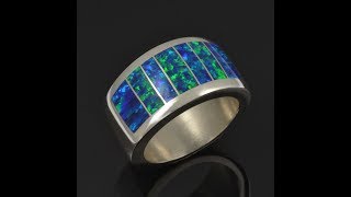 Lab Opal Ring in Sterling Silver by Hileman