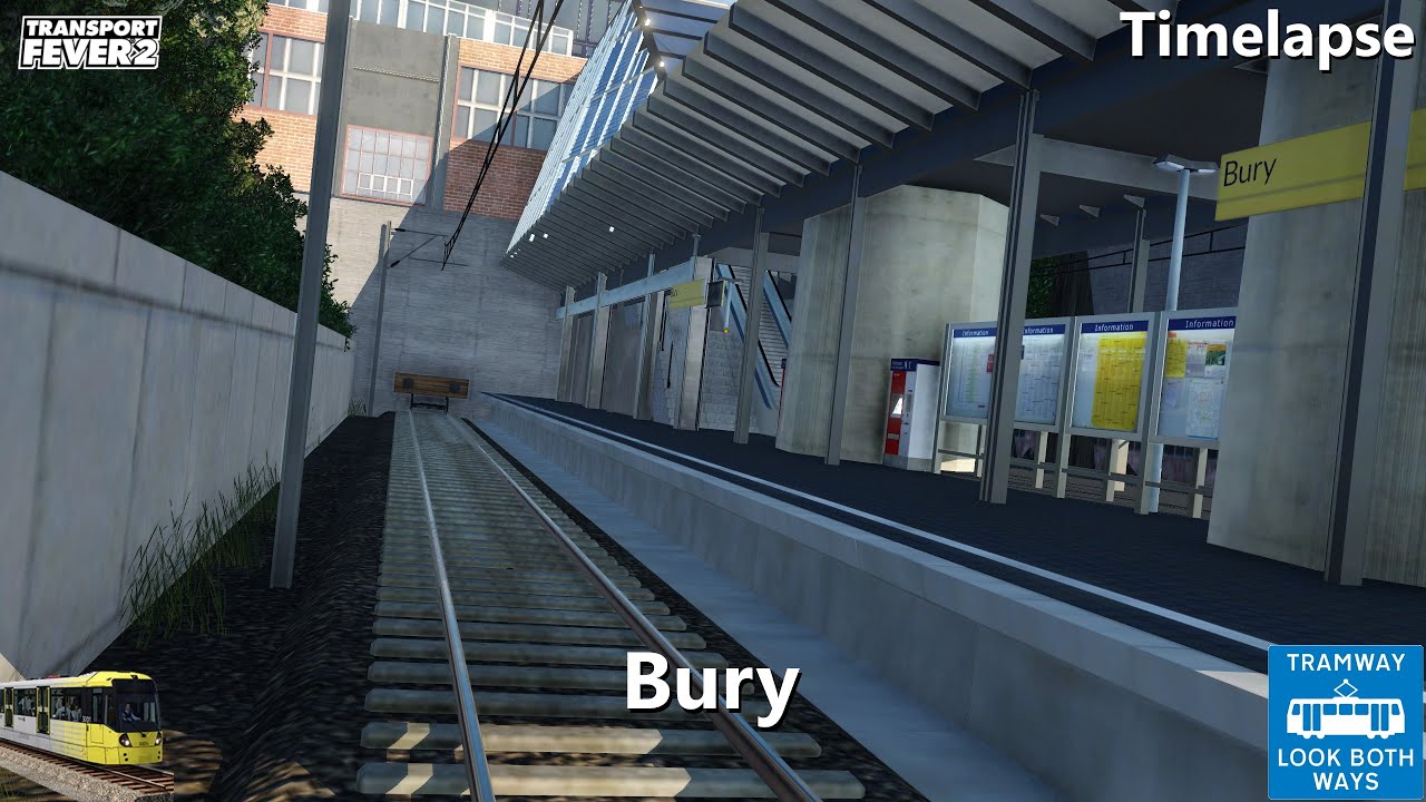Bury (Timelapse + Ride) - Manchester in Transport Fever 2 - S3E11