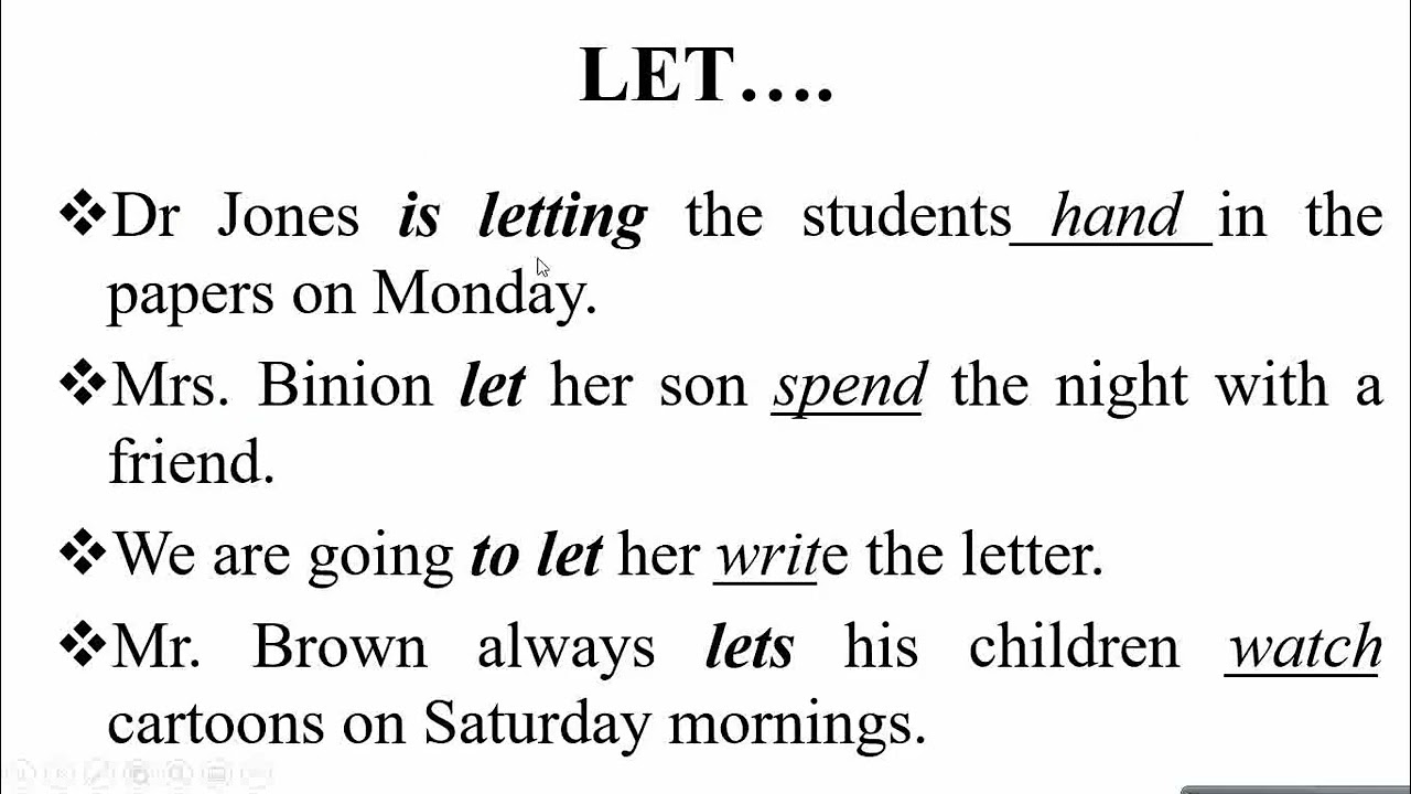 the Causative Verb 'Let' in English Grammar | Essential Guide 