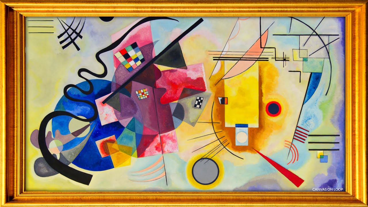 4K HDR Kandinsky Abstract – Modern Art Loop for TV Display With Golden Elegant Frame 