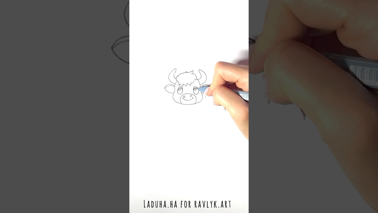 🐮 Draw a Cute Bull Head 🐾▶️ Step-by-Step Animal Art🖍️ 