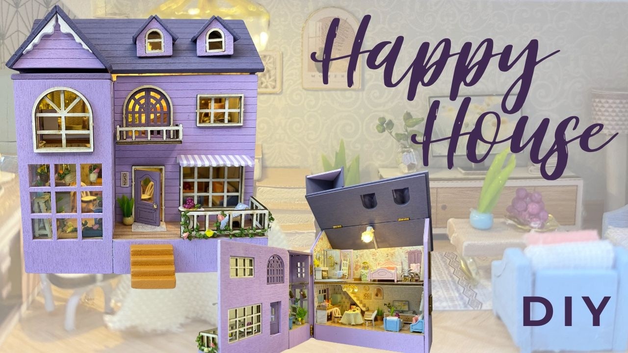 Happy House DIY Miniature Dollhouse #miniature #diy #craft
