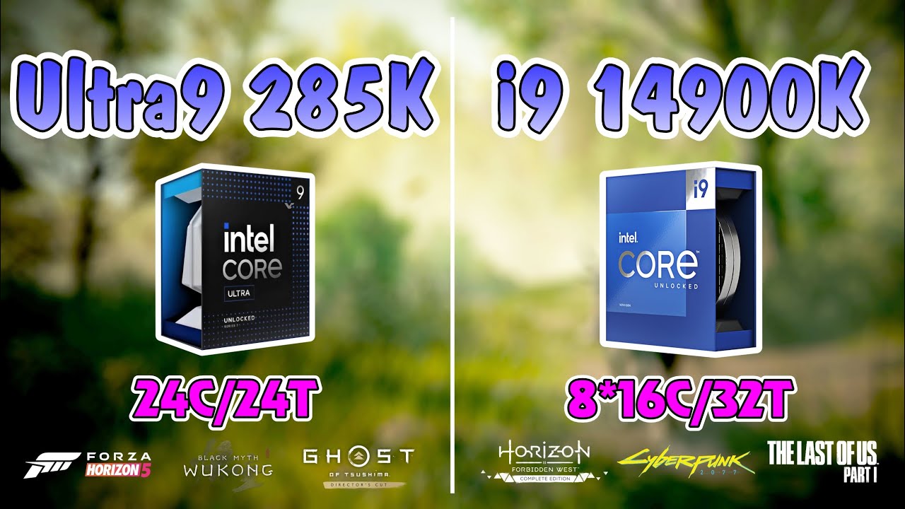 intel Core Ultra 9 285K vs intel Core i9 14900K Test Game - YouTube
