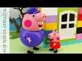 Lego House for Peppa and George Peppa Pig tv toys stop motion animation in english