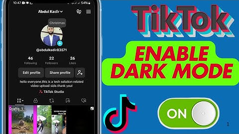 How To Dark Mode on TikTok ,How to ENABLE Dark Mode on TikTok 2025,