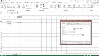 Create drop down list in Excel 2013