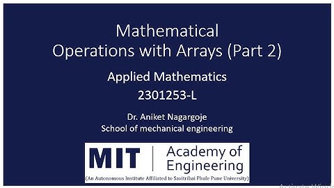 Mathematical operations with Arrays on MATLAB (Part 2) #arraymanipulation #matlabprogramming
