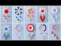 10 Unique Flower Wall Hanging / Quick Paper Craft / Home Decoration / Easy Wall Mate DIY Wall Decor