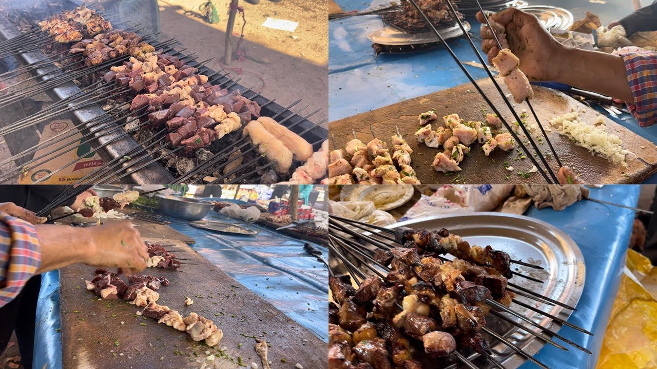 السوق الشعبي خميس مديونة نواحي الدار البيضاء ، مأكولات الشارع في المغرب 😍