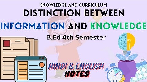 Information vs Knowledge | Key Differences with Examples | B.Ed 4th Sem | Knowledge & Curriculum