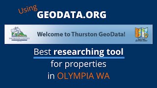 Using Geodata.org to research homes and land in Thurston County WA
