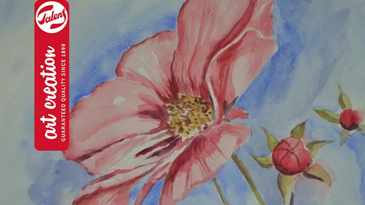 How To Paint A Flower With Watercolour | Talens Art Creation - Youtube