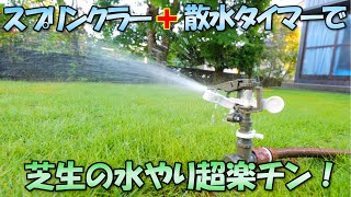 スプリンクラー＆散水タイマー設置で芝生の水やりがとても楽になりました