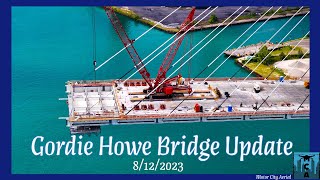 Gordie Howe Bridge. Drone Update. 8/12/23. 4K