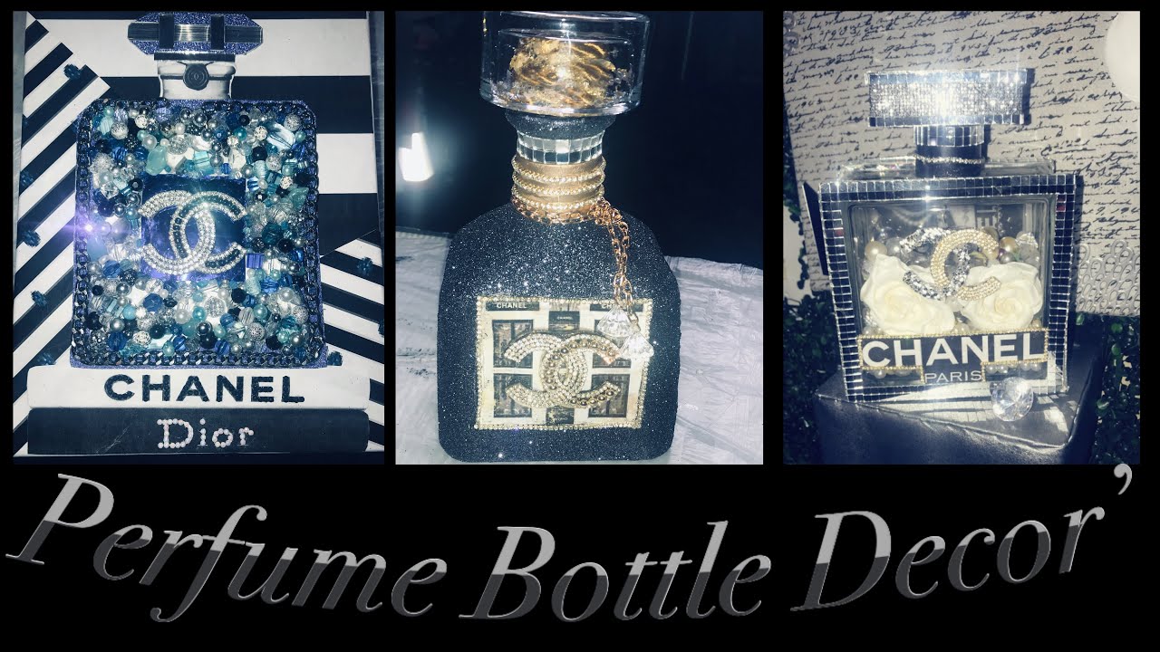 3 unique DIY CoCo Chanel Inspired lighted perfume bottle art
