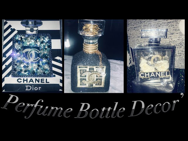 3 unique DIY CoCo Chanel Inspired lighted perfume bottle art designs. 