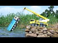 Tata Tipper Accident Heavy Loading Mud Pulling Out Hydra Crane ? Tata Prima | Signa Truck | CS Toy