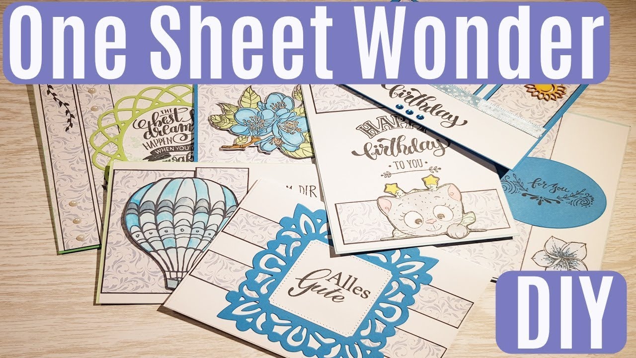 Basteln mit Papier ✿ 10 Karten aus einem 30x30 Papier ✿ One Sheet Wonder ✿ Free Skizze