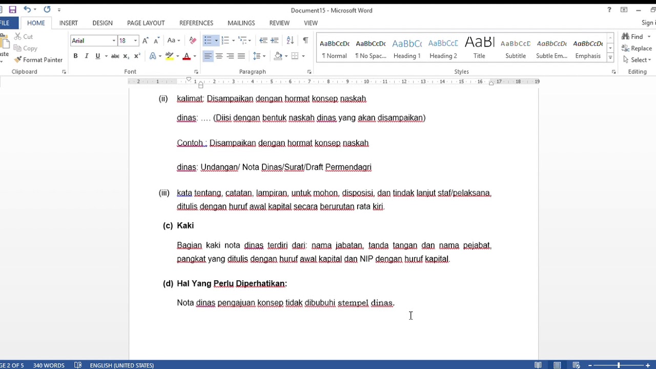 Nota Pengajuan Konsep Naskah Dinas - YouTube