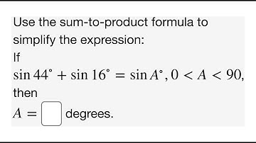 Sum to Product in Trigonometry Example 1