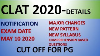 CLAT-2020 ON MAY 10 | MAJOR CHANGES| OFFICIAL DATES|