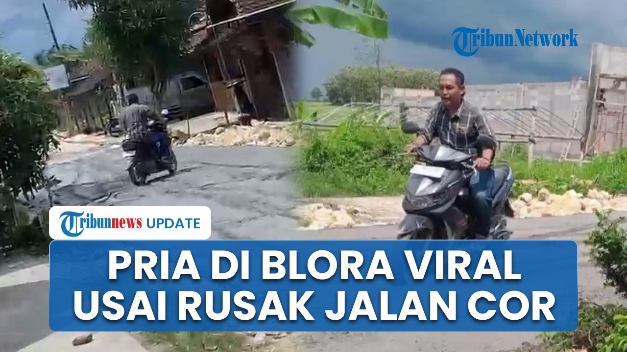 Ngamuk & Rusak Jalan Cor Basah Pakai Motor, Pria di Blora Resmi Ditetapkan Polisi sebagai Tersangka