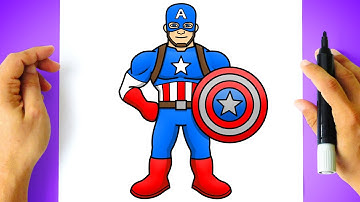 How to DRAW CAPTAIN AMERICA easy