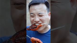Download Lagu Cicada chrysalis with ham deli| Chinese Food Eating Show | Funny Mukbang ASMR MP3