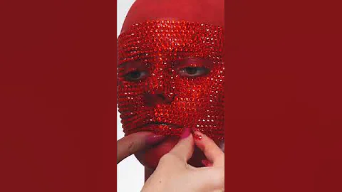 Recreating Doja Cat's Red Crystal Schiaparelli Look🔺  MUA: kikastudio #shorts