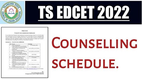 TS EDCET 2022 Counselling schedule ||Edcet Counselling ||TS EDCET 2022.