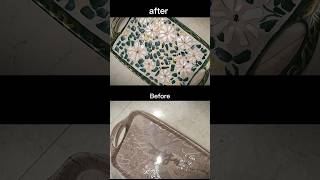 Mosaic art on Tray #art #youtube #shorts #designschool