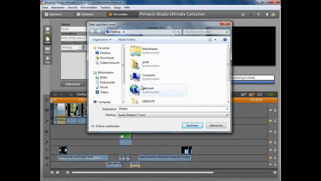 Pinnacle Studio Audio exportieren synchronisations marker YouTube