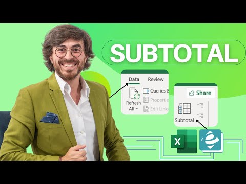 Subtotal (Data Menu) ბრძანება ექსელში