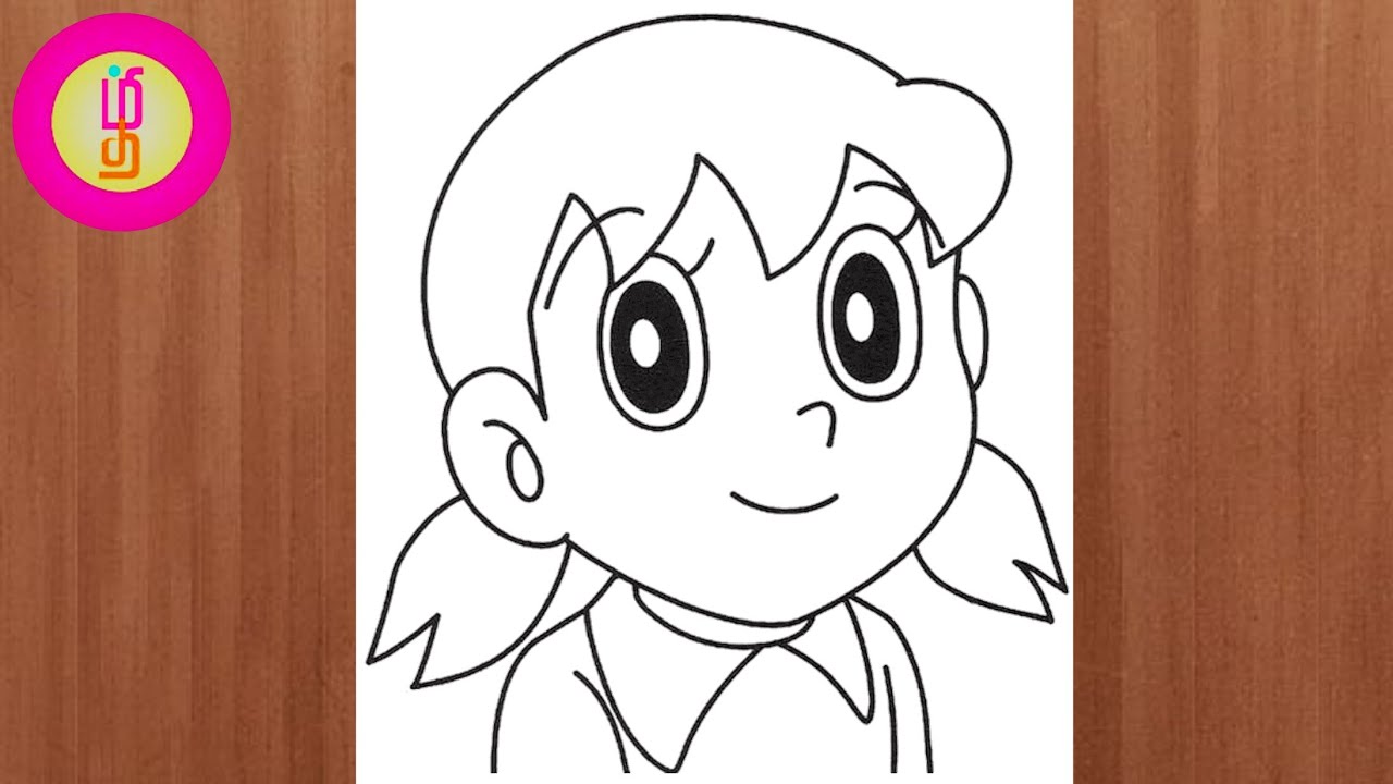 How to draw shizuka step by step |  Doaemon characters Drawing