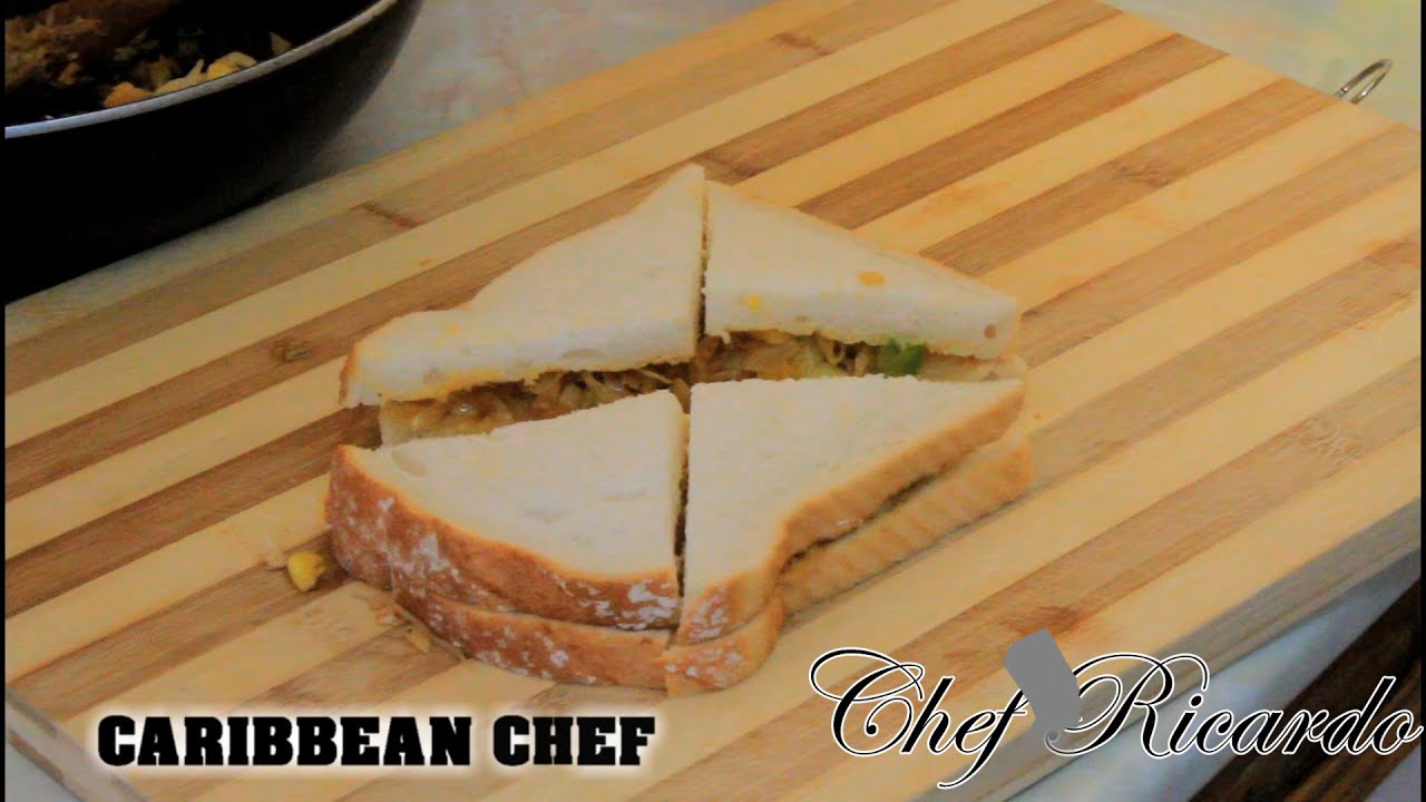 Jamaican Sandwich - Salt Fish & Cabbage Sandwich | Recipes By Chef Ricardo | Chef Ricardo Cooking