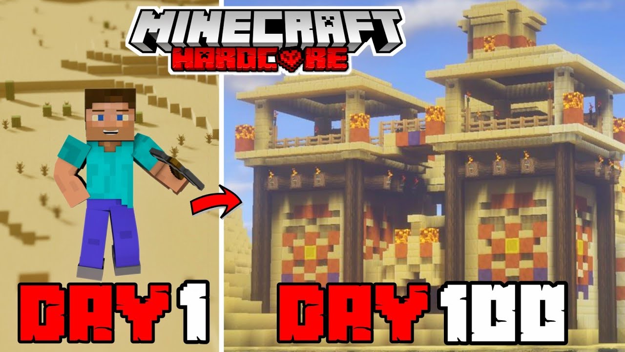 I Survived 100 Days On Desert Only World in Minecraft Hardcore - YouTube