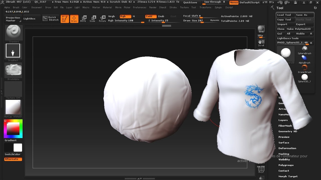 make cloth in zbrush