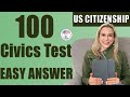 2022 RELAX 100 Civics Questions (2008 version)  U.S. Citizenship Test | RANDOM order EASY answers