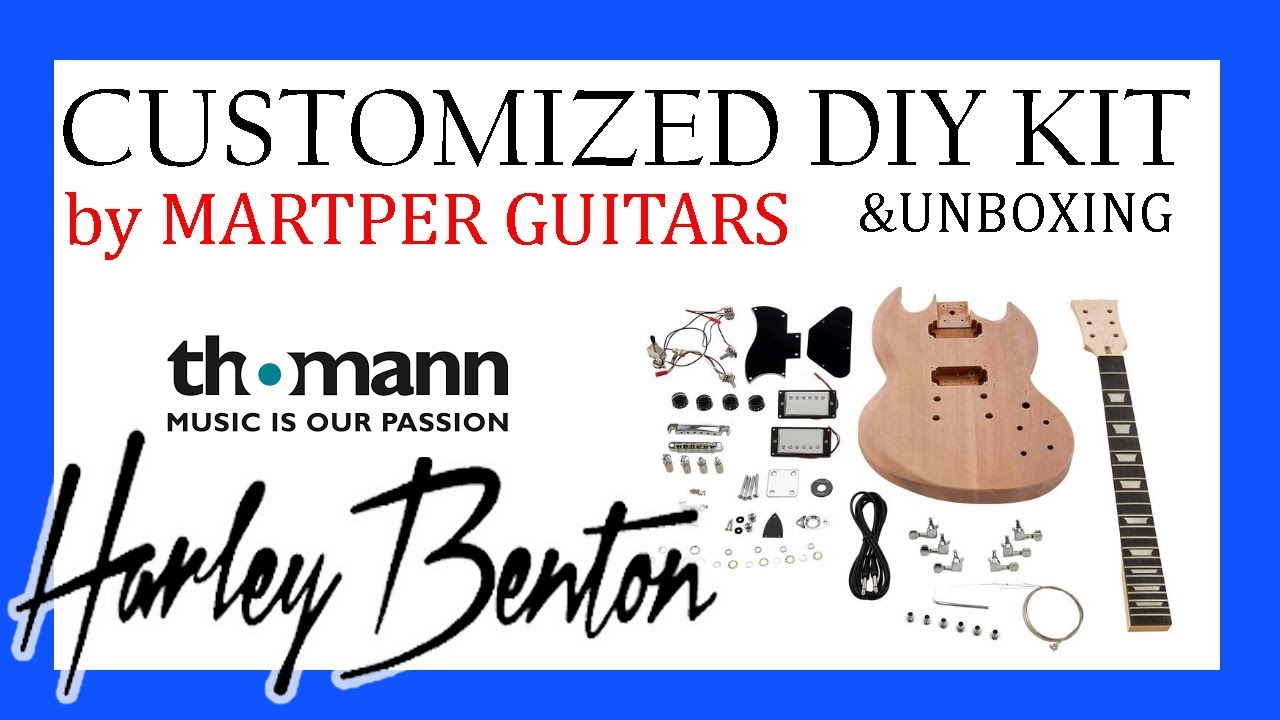 how to CUSTOMIZE Harley Benton Electric Guitar KIT DIY DC Style YouTube