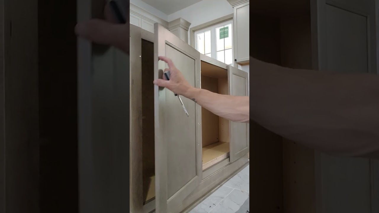 Kitchen Cabinet From Home Depot. Install door and handles.