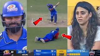 Watch Ritika Badly Crying Wehn Rohit Sharma out on just 8 runs Vs DC in MI Vs DC