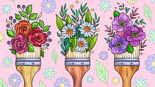 Hey Color app Flower Brushes #paintbynumbers #colorwithme #relaxing #video #coloring #spring #idea screenshot 5