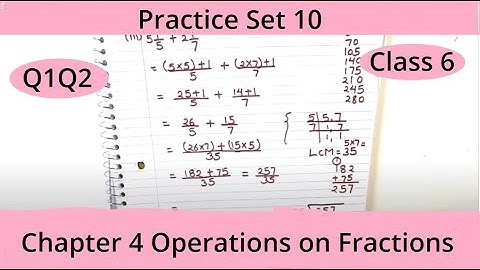 Class 6 Math Practice Set 10 Q1 Q2 / Operations on Fractions Q1 Q2 / Std 6th / Maharashtra  Board