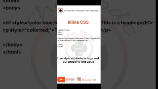 Details How to apply css|| inline css|| internal css|| external css #viralshorts #trendingshorts News