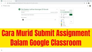 Cara Murid Hantar Assignment Kepada Guru Dalam Google Classroom